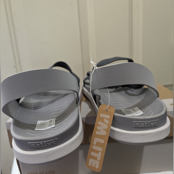 Native Shoes Zurich sandals, size 10m/12w, pigeon grey, Dublin grey, cloud grey - Picture 6 of 9